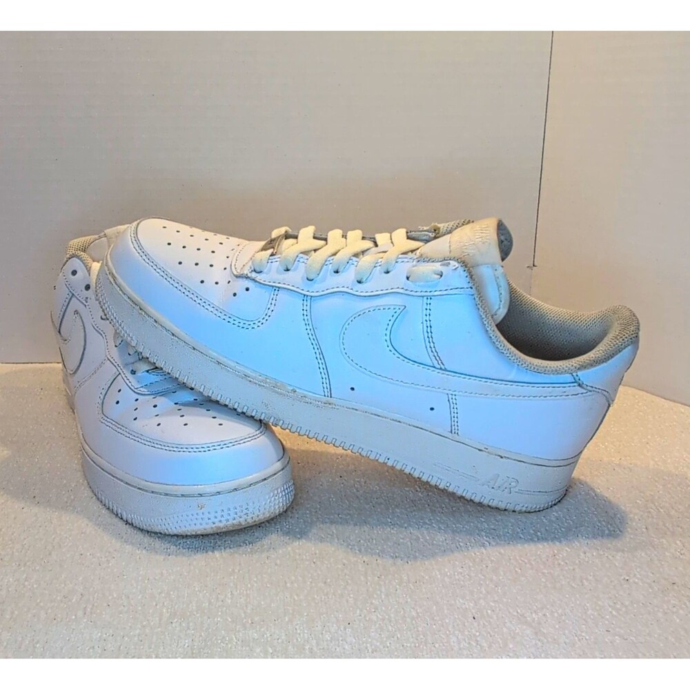 Nike Air Force 1 '07 Low Triple White Leather Sneakers Men CW2288-111 Size 11